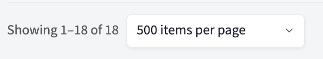Location Manager page-size control set to 500 items per page.